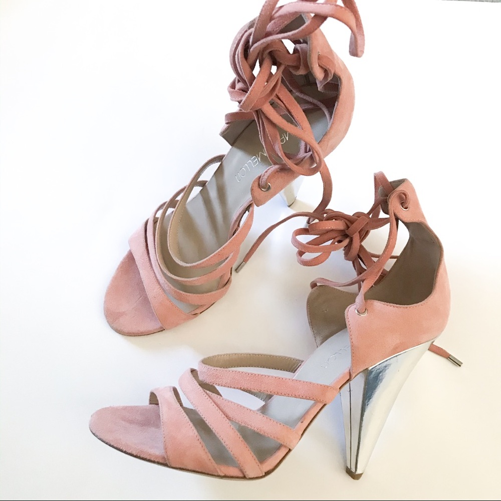 NEW Tamara Mellon Pink Suede Gladiator Sandals - perfect for summer / cruise